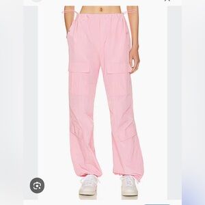 Amanda Uprichard Gage Pink Parachute Cargo Pants Sz S EUC Streetwear